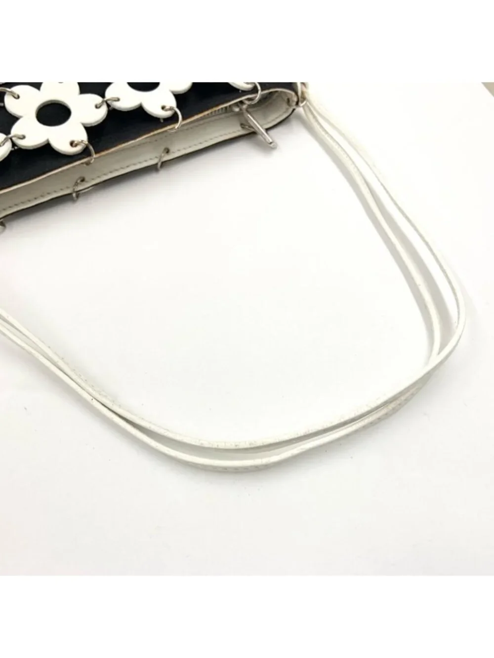 Celine Flower Mini Pouch Pochette White Black